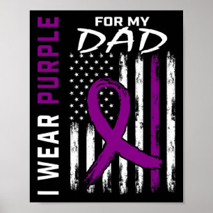 Póster Uso Púrpura Para Mi Papá Awarene De Cáncer Pancreá