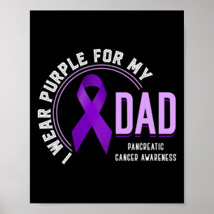 Póster Uso Púrpura Para Mi Papá Awarene De Cáncer Pancreá