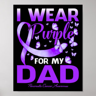 Póster Uso Púrpura Para Mi Papá Awarene De Cáncer Pancreá