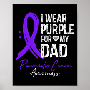 Póster Uso Púrpura Para Mi Papá Camisa Cáncer Pancreático