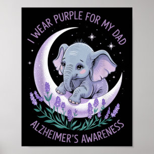 Póster Uso Púrpura Para Mi Papá Dementia Elefante Púrpura