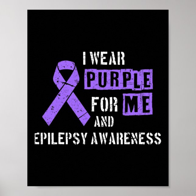 Póster Uso Púrpura Para Mí Y Día De Concienciación De Epi (Frente)