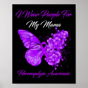 Póster Uso Púrpura Por Mi Mamá Fibromialgia Warrior