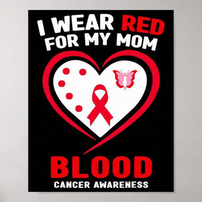 Póster Uso Rojo Para La Conciencia Del Cáncer De Sangre D (Frente)