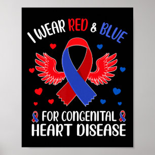 Póster Uso Rojo Y Azul Para Enfermedades Cardíacas Congén