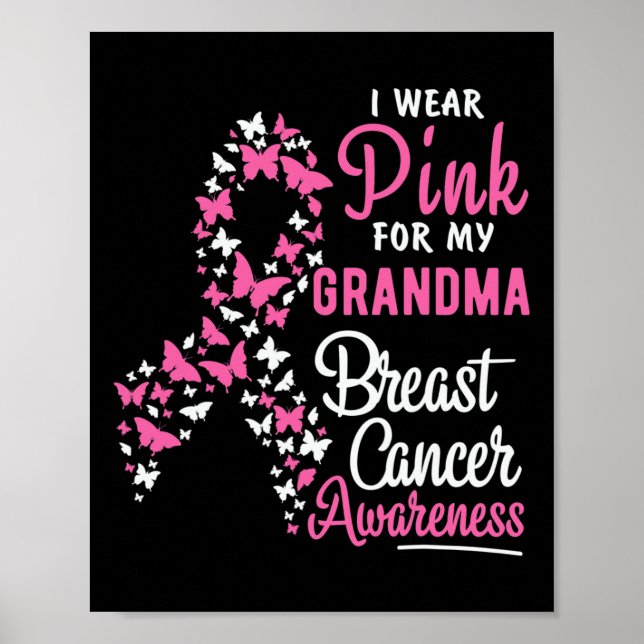 Póster Uso Rosa Para Mi Abuela De Cáncer De Mama (Frente)