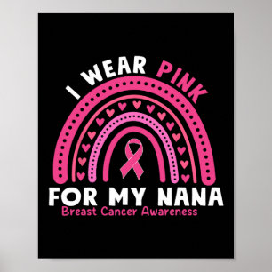 Póster Uso Rosa Para Mi Conciencia Sobre El Cáncer De Mam