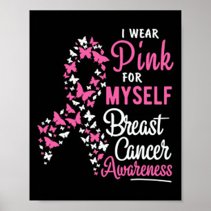 Póster Uso Rosa Para Mí Mismo Cáncer De Mama Sensible