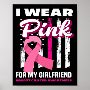 Póster Uso Rosa Para Mi Novia Awaren Por El Cáncer De Mam