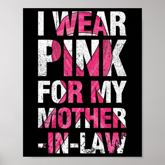 Póster Uso Rosa Para Mi Suegra De Cáncer De Mama (Frente)