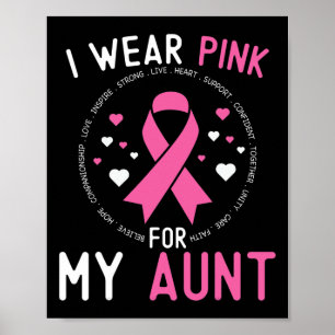 Póster Uso Rosa Para Mi Tía Apoyo Al Cáncer De Mama Niec
