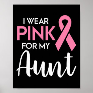 Póster Uso Rosa Para Mi Tía Conciencia Sobre El Cáncer De