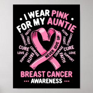 Póster Uso Rosa Por Mi Tía De Cáncer De Mama, Consciente