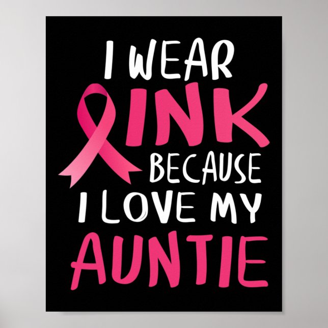 Póster Uso Rosa Porque Amo El Cáncer De Mama De Mi Tía (Frente)