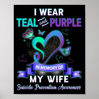 Póster Uso Verde Azulado Púrpura En Memoria De Mi Esposa