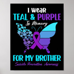 Póster Uso Verde azulado Y Morado En Memoria Del Hermano