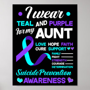 Póster Uso Verde azulado Y Morado Para Evitar Mi Suicidio