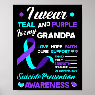Póster Uso Verde azulado Y Morado Para Mi Abuelo Suicidio