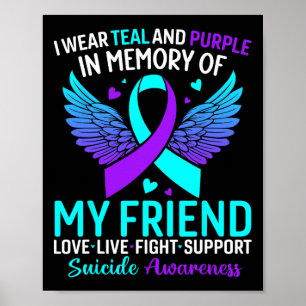 Póster Uso Verde azulado Y Morado Para Mi Amigo Prevalece