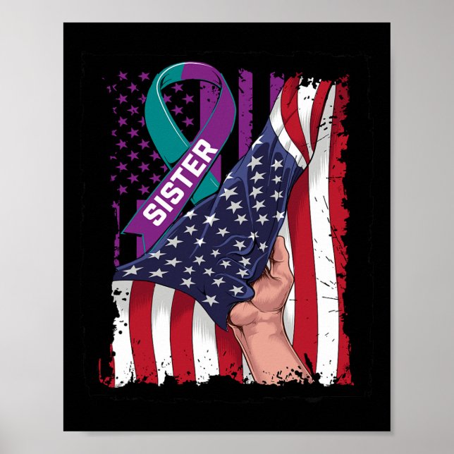 Póster Uso Verde azulado Y Morado Para Mi Hermana Suicida (Frente)