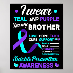 Póster Uso Verde azulado Y Morado Para Mi Hermano Suicidi