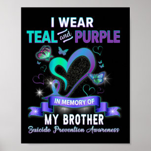 Póster Uso Verde azulado Y Morado Para Mi Hermano Suicidi