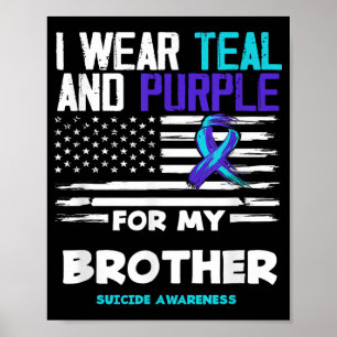 Póster Uso Verde azulado Y Morado Para Mi Hermano Suicidi