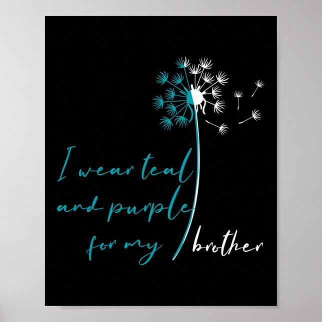 Póster Uso Verde azulado Y Morado Para Mi Hermano Suicidi (Frente)