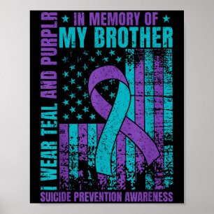 Póster Uso Verde azulado Y Morado Para Mi Hermano Suicidi