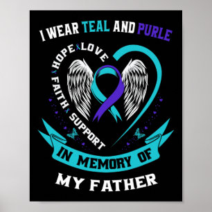 Póster Uso Verde azulado Y Morado Para Mi Padre Suicidio