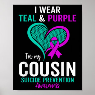 Póster Uso Verde azulado Y Morado Para Mi Primo Suicidio