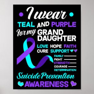 Póster Uso Verde azulado Y Morado Para Mi Suicidio De Niñ