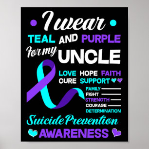 Póster Uso Verde azulado Y Morado Para Mi Tío Suicidio Pr