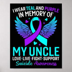 Póster Uso Verde azulado Y Morado Para Mi Tío Suicidio Pr