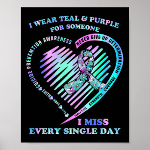 Póster Uso Verde azulado Y Morado Por Alguien Que Extraño