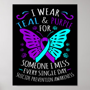 Póster Uso Verde azulado Y Morado Por Alguien Que Extraño