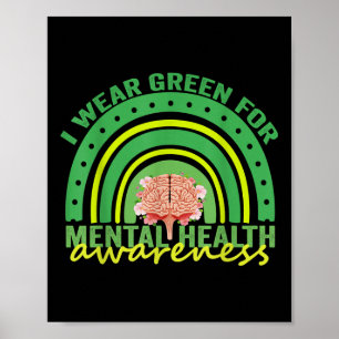 Póster Uso Verde Para Concienciación En Salud Mental Rain