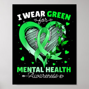 Póster Uso Verde Para Concienciación Sobre Salud Mental M