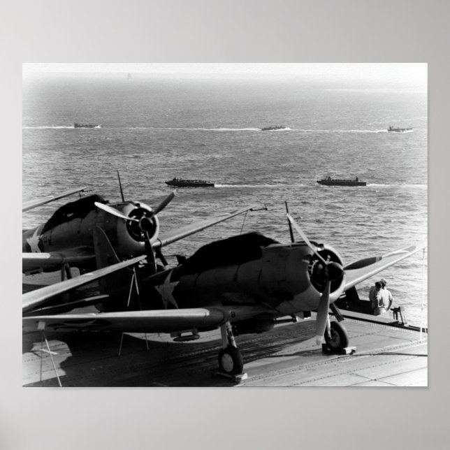 Póster USS Enterprise Preparing For Guadalcanal Invasion  (Frente)