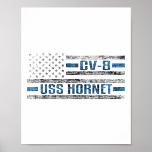 Póster Uss Hornet Wwii Aeronave Cv-8 Ejército Estadounide