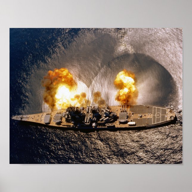 Póster USS Iowa - Banda Ancha de Lanzamiento de Batallas  (Frente)