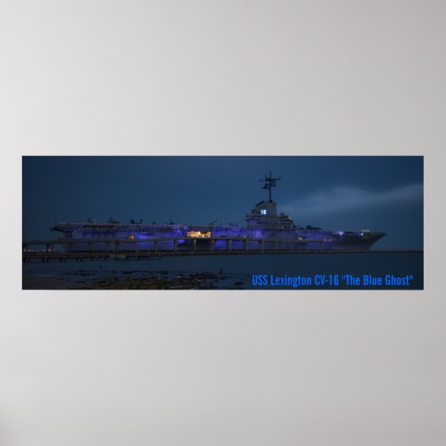 Póster USS Lexington CV-16 "El fantasma azul" (Frente)