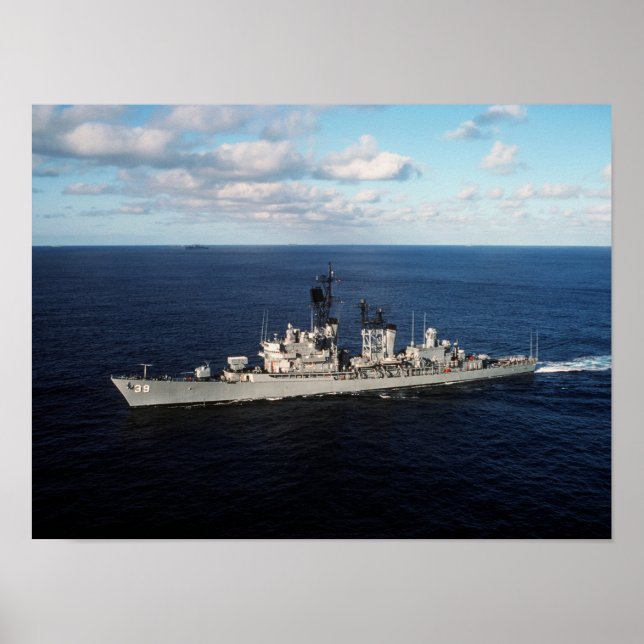 Póster USS MacDonough - Destroyer Náutico Vintage (Frente)