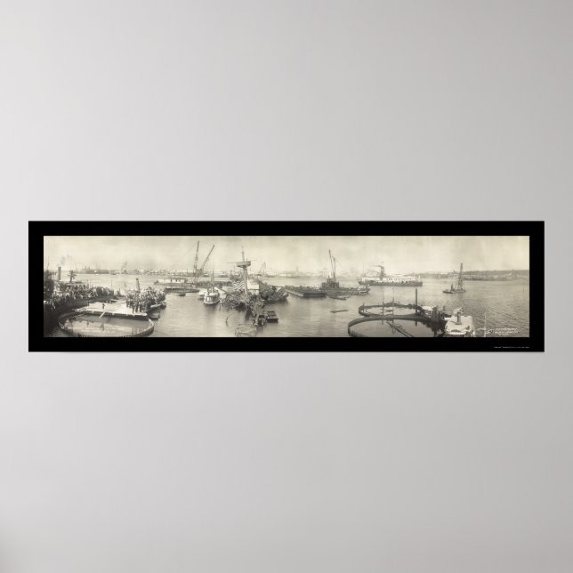 Póster USS Maine Havana Cuba Foto 1911 (Frente)