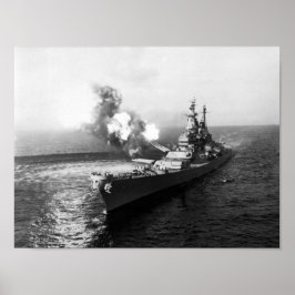 Póster USS Missouri Firing Salvo - 1950