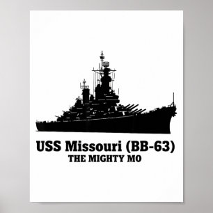 Póster Uss Missouri Hombres Mujeres Bb-63 Acorazado Uss M