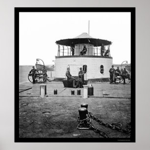 Póster USS Monitor Catskill en el puerto de Charleston, S