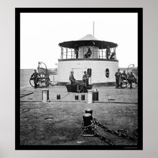 Póster USS Monitor Catskill en el puerto de Charleston, S