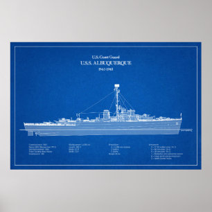 Póster USS USS Albuquerque PF-7 - ABD