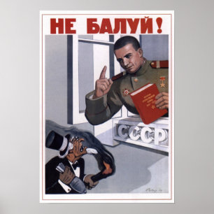 Póster USSR Unión Soviética Anti Capitalismo 1948